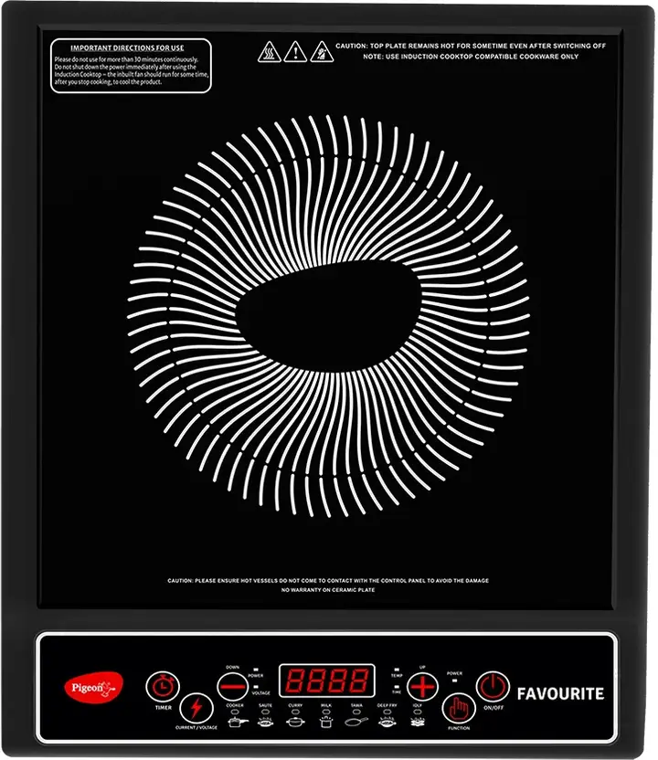 Pigeon 1800 W Induction Cooktop Push Button (Black, Favourite)