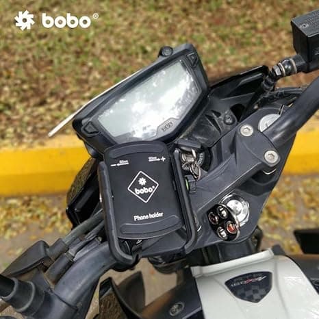 BOBO BM4 Mobile Phone Holder For Bike/Motorcycle/Scooter Jaw-Grip Waterproof Mount, Ideal for Maps and GPS Navigation (Black)