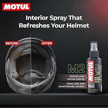 Motul Helmet Care Kit -Helmet Visor & Interior Cleaner Spray with Bactericide Sanitizer|100ml Each|Suitable for All Helmets